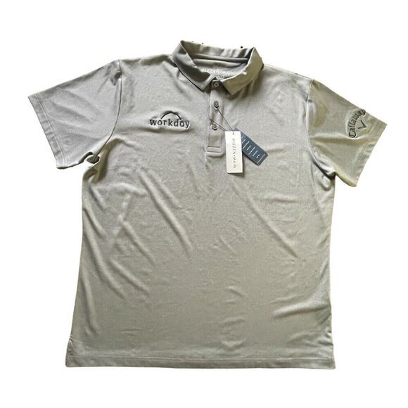 NWT Mizzen & Main Phil Mickelson Callaway Tour Golf Polo Shirt Gray XL Men